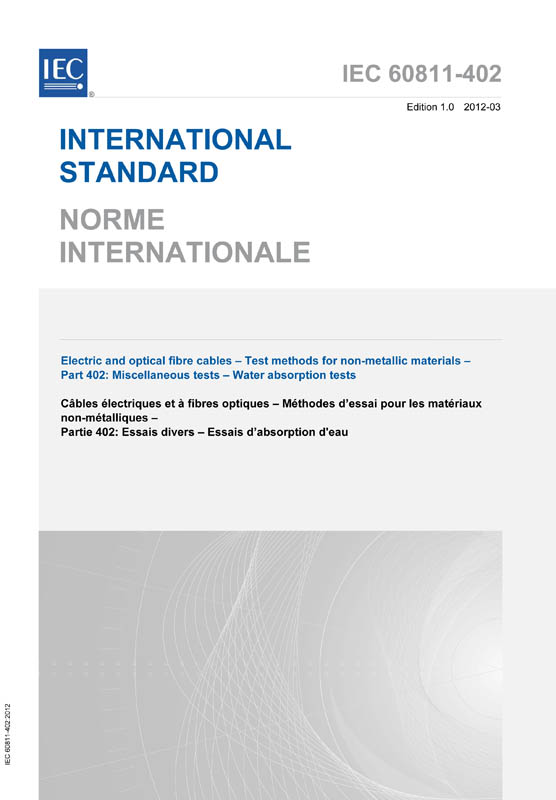 Cover IEC 60811-402:2012